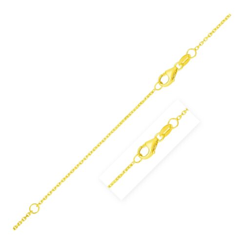 Size: 18” – Double Extendable Diamond Cut Cable Chain in Yellow Gold (0.87 mm)