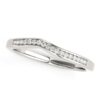Size: 5.5 – 14k White Gold Modern Curved Design Diamond Wedding Band (1/10 cttw)