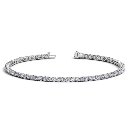 Size: 7 – Lab Grown Round Diamond Tennis Bracelet in 14k White Gold (2 cctw F/G  VS2/SI1)