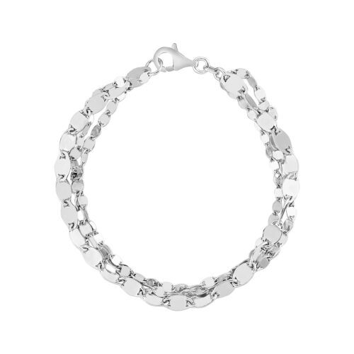 Size: 7” – Sterling Silver Three Strand Marina Link Bracelet