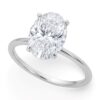 Size: 3.5 – 3 Carat Oval Lab Grown IGI G/VS1 Diamond Solitaire Ring in 10K White Gold