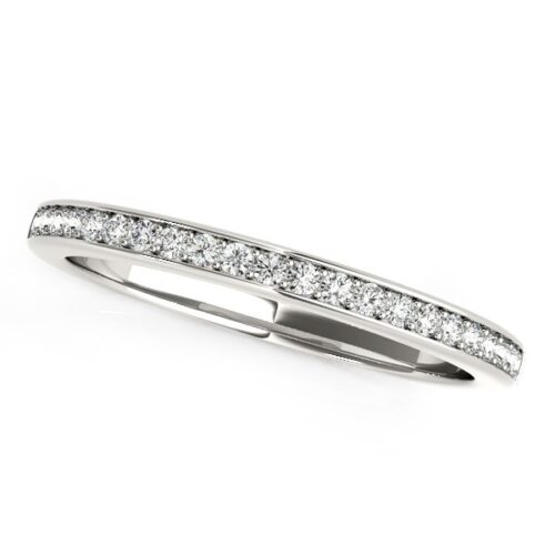 Size: 4.5 – 14k White Gold Classic Style Diamond Wedding Band (1/5 cttw)