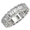 Size: 8.5 – Emerald Cut Lab Grown Diamond Eternity Ring in 14k White Gold (7 cttw FG/VS2)