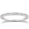 Size: 4.5 – 14k White Gold Slim Profile Diamond Channel Set Wedding Ring Band