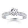 Size: 4 – 14k White Gold Diamond Micropave Milgrain Engagement Ring
