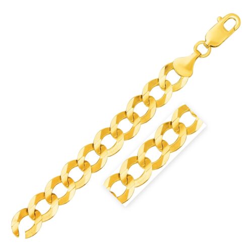 Size: 26” – Solid Curb Chain in 14k Yellow Gold (12.18 mm)