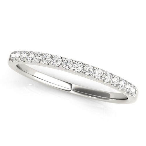 Size: 7.5 – 14k White Gold Diamond Scalloped Set Wedding Band (1/6 cttw)