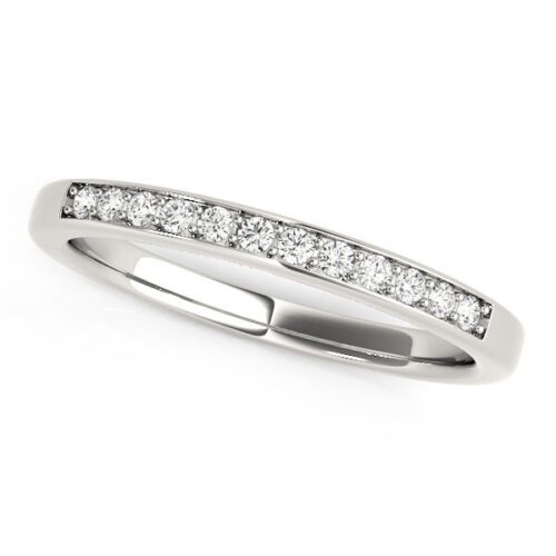 Size: 8.5 – 14k White Gold Diamond Wedding Band (1/8 cttw)