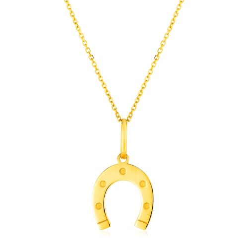 Size: 18” – 14K Yellow Gold Necklace with Horseshoe