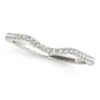 Size: 6.5 – 14k White Gold Curvy Style Wedding Ring with Round Diamonds (1/8 cttw)