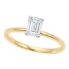 Size: 6.5 – 1 Carat Emerald Lab Grown IGI G/VS1 Diamond Solitaire Ring in 10K Yellow Gold