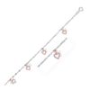 Size: 10” – 14k White and Rose Gold Anklet with Dual Heart Charms