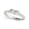 Size: 7.5 – 14k White Gold Round Two Stone Diamond Ring (3/4 cttw)