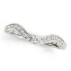 Size: 3.5 – 14k White Gold Curved Diamond Wedding Ring (1/10 cttw)