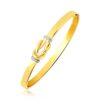 Size: 7” – Intertwined Knot Slip On Bangle in 14k Two-Tone Gold (5.0mm)