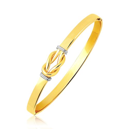 Size: 7” – Intertwined Knot Slip On Bangle in 14k Two-Tone Gold (5.0mm)