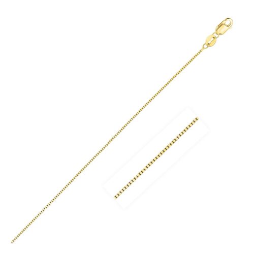 Size: 18” – 14k Yellow Gold Classic Box Chain (0.45 mm)