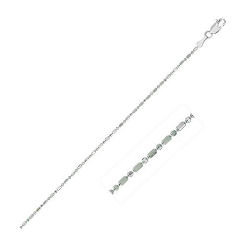 Size: 18” – 14k White Gold Diamond-Cut Bead Chain (0.90 mm)