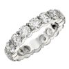 Size: 9 – Round Cut Lab Grown Diamond Eternity Ring in 14k White Gold (4 cttw FG/VS2)