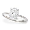 Size: 6.5 – 1 1/2 Carat Oval Lab Grown IGI G/VS1 Diamond Solitaire Ring in 10K White Gold