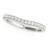 Size: 6 – 14k White Gold Pave Set Round Curved Wedding Band (1/4 cttw)