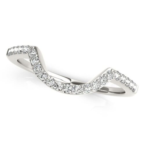 Size: 9 – 14k White Gold Curved Diamond Wedding Band (1/3 cttw)