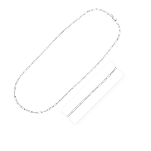 Size: 30” – Sterling Silver Rhodium Plated Paperclip Chain (3.00 mm)
