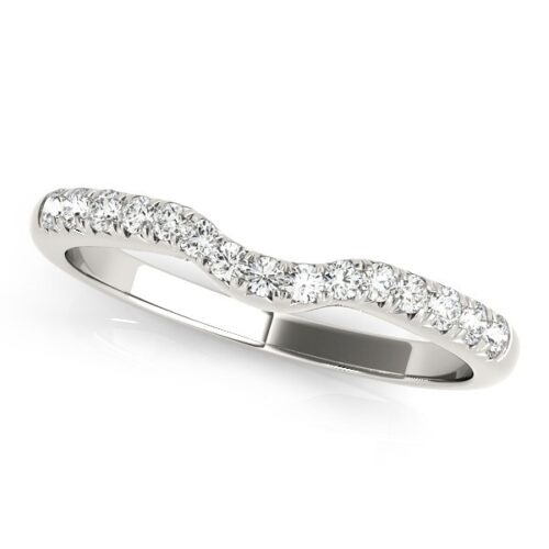 Size: 6.5 – 14k White Gold Pave Set Curved Diamond Wedding Band (1/5 cttw)