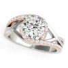 Size: 8.5 – 14k White And Rose Gold Bypass Diamond Engagement Ring (1 1/4 cttw)