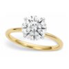 Size: 4 – 1 1/2 Carat Round Lab Grown IGI G/VS1 Diamond Solitaire Ring in 14K Yellow Gold
