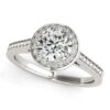 Size: 7 – 14k White Gold Halo Round Diamond Engagement Ring (1 1/4 cttw)