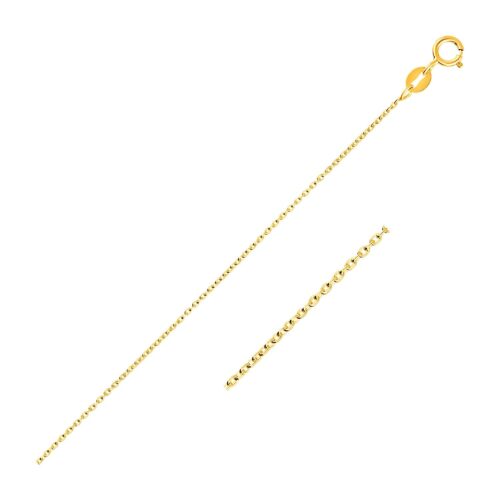 Size: 16” – 14k Yellow Gold Oval Cable Link Chain (0.97 mm)
