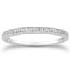 Size: 8 – 14k White Gold Diamond Micro Pave Diamond Milgrain Wedding Ring Band