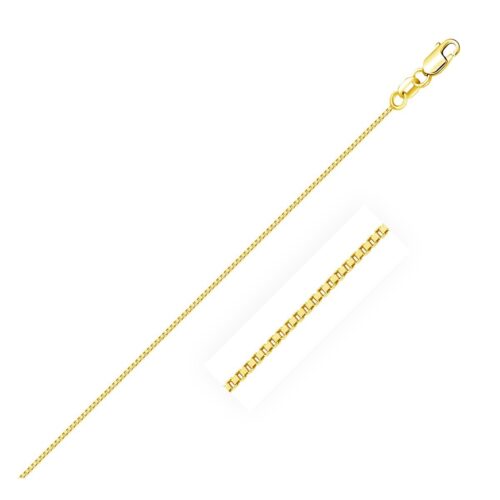 Size: 16” – 18k Yellow Gold Box Chain 0.6mm (0.60 mm)
