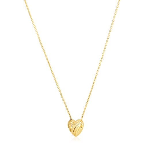 Size: 18” – 14k Yellow Gold High Polish Scribbles Heart Necklace