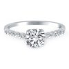 Size: 5.5 – 14k White Gold Diamond Engagement Ring with Shared Prong Diamond Accents