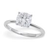 Size: 7 – 1 1/2 Carat Cushion Lab Grown IGI G/VS1 Diamond Solitaire Ring in 10K White Gold