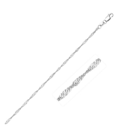 Size: 16” – 14k White Gold Singapore Chain (1.30 mm)