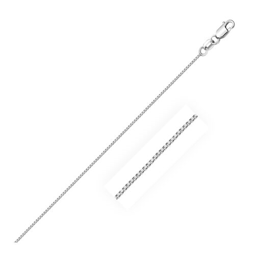 Size: 18” – 18k White Gold Box Chain 0.6mm (0.60 mm)