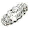 Size: 4.5 – Round Cut Lab Grown Diamond Eternity Ring in 14k White Gold (6 cttw FG/VS2)