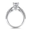 Size: 5.5 – 14k White Gold Cathedral Double Row Pave Diamond Engagement Ring