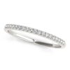Size: 3.5 – 14k White Gold Scallop Pave Set Diamond Wedding Ring (1/8 cttw)