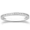 Size: 9 – 14k White Gold Slender Channel Set Diamond Wedding Ring Band Set 1/2 Around