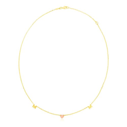 Size: 18” – 14k Yellow and Rose Gold Mom Necklace