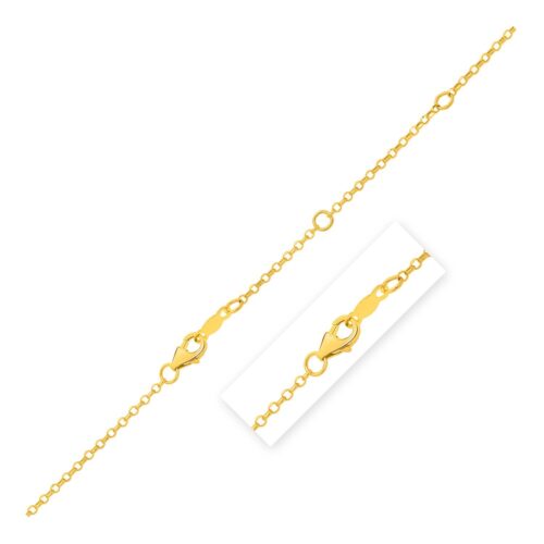 Size: 18 – Double Extendable Cable Chain in 14k Yellow Gold (1.40 mm)