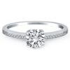 Size: 4 – 14k White Gold Classic Diamond Pave Solitaire Engagement Ring