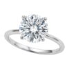 Size: 8.5 – 3 Carat Round Lab Grown IGI G/VS1 Diamond Solitaire Ring in 10K White Gold