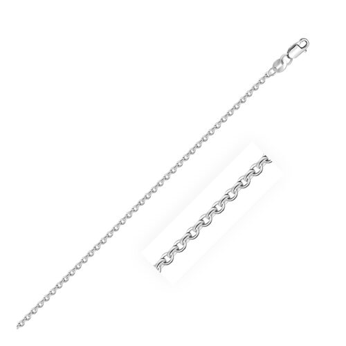 Size: 22” – 14k White Gold Diamond Cut Cable Link Chain (1.50 mm)