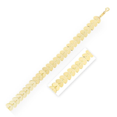 Size: 7.5 – Heart Link Bracelet in 14K Yellow Gold