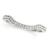 Size: 7.5 – 14k White Gold Curvy Style Pave Set Diamond Wedding Band (1/6 cttw)
